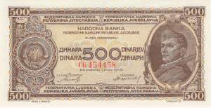 Jugoslawien p66 500 Dinara 1946